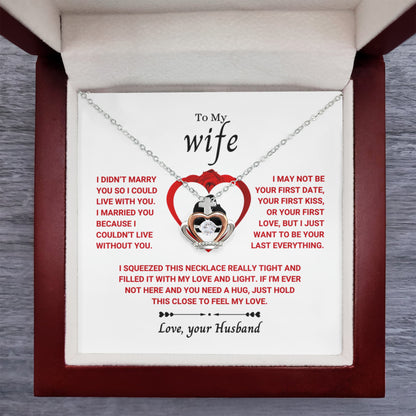 To My Wife Necklace - Loving Gift from Husband for Valentine’s Day, Birthday & Anniversary - Crown Pendant Necklace