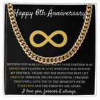 Anniversary Necklace For Him, Elegant Jewelry for Him, Cherished Memories, Special 6th Year Anniversary Present, Happy 6th Anniversary