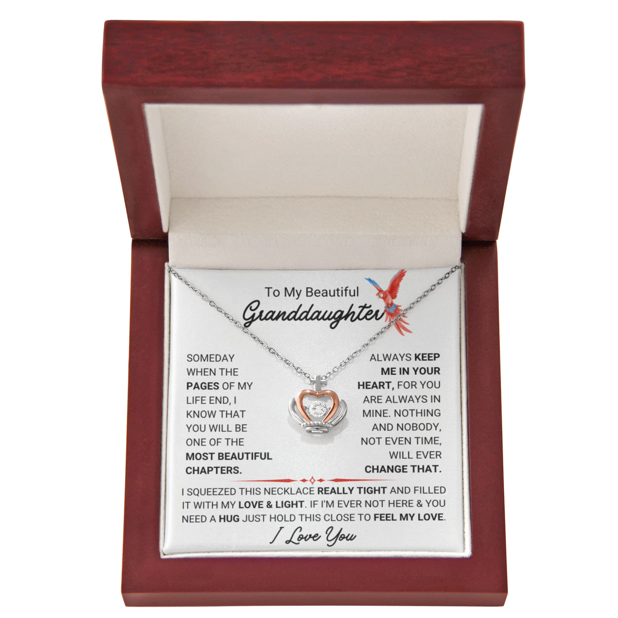 To My Granddaughter Necklace – Birthday & Graduation Gift Jewelry – Crown Pendant Necklace