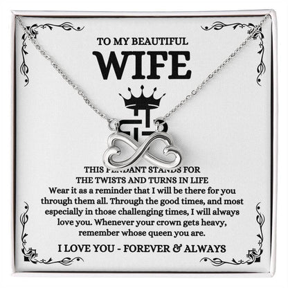 To My Wife Necklace - Romantic Jewelry Gift for Wife from Husband to Celebrate Love on Valentine’s Day & More - Endless Love Necklace