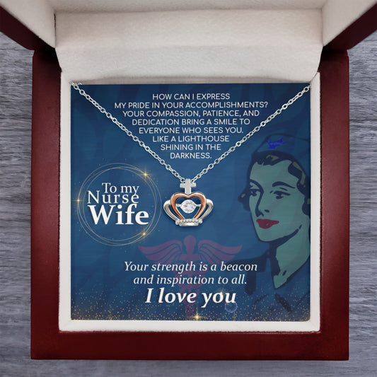Sentimental Gift for Nurse Wife - Emotional Husband-to-Wife Jewelry for Birthday, Christmas & Valentine’s Day - Crown Pendant Necklace