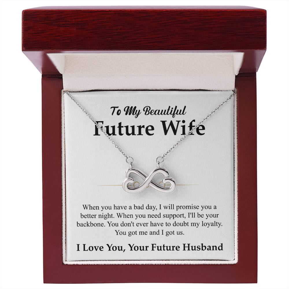Future Wife Jewelry Gift - Long Lasting Romantic Necklace for Celebrating Love & Upcoming Marriage - Endless Love Necklace