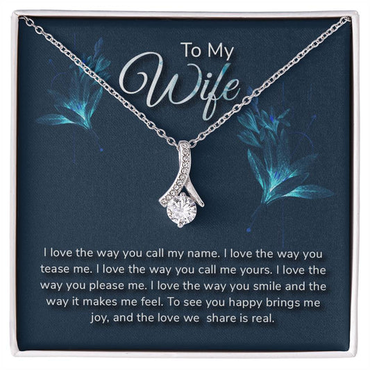 To My Wife Gift from Husband - Romantic Jewelry for Birthday & Anniversary Celebrations - Alluring Beauty Necklace