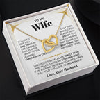 To My Wife Necklace - Romantic Birthday Gift from Husband - Interlocking Hearts Necklace