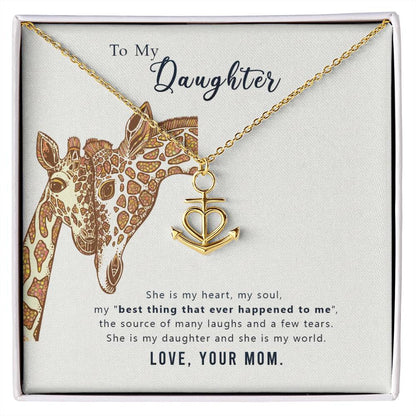 To My Daughter Necklace – Gift for Daughter from Mom – Anchor Pendant Necklace