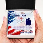 To My Military Wife Gift from Husband - Scripted Love Necklace
