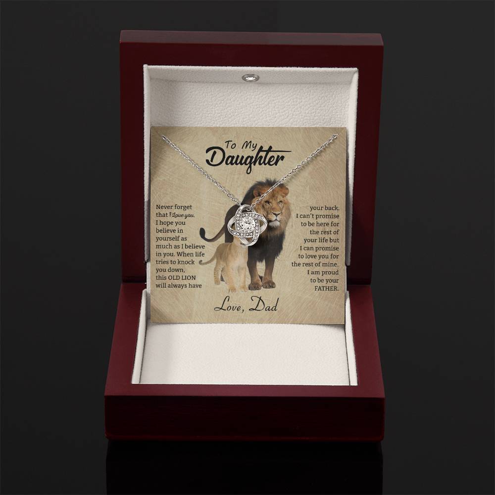 To My Daughter Necklace - Best Gift for Daughter from Dad - Love Knot Necklace
