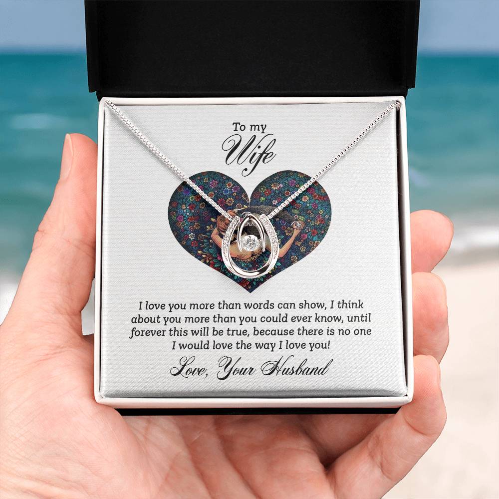 Holiday Gift for Wife - Romantic Jewelry from Husband for Christmas & Valentine’s Day - Lucky In Love Necklace