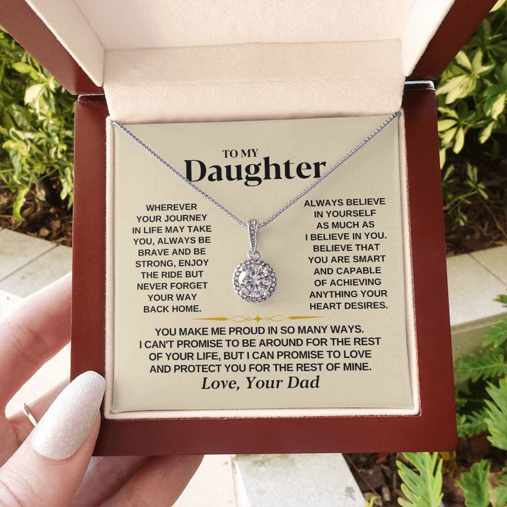 To My Beautiful Daughter Necklace - I Believe In You - Present for Daughter from Dad - Eternal Hope Necklace
