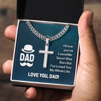 Dad - I know Artisan Cross with Cuban Link Chain Gift for Dad