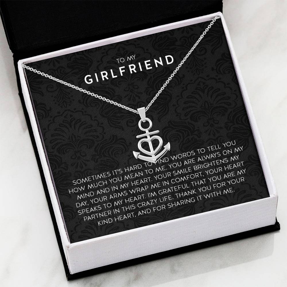 Gift for Girlfriend Necklace - Romantic Jewelry for Valentine’s Day, Birthday & Special Relationship Moments - Anchor Pendant Necklace