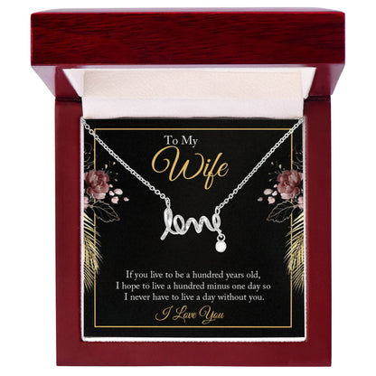 Heartfelt Gift for Wife from Husband - Romantic Jewelry for Special Occasions & Valentine’s Day - Scripted Love Necklace