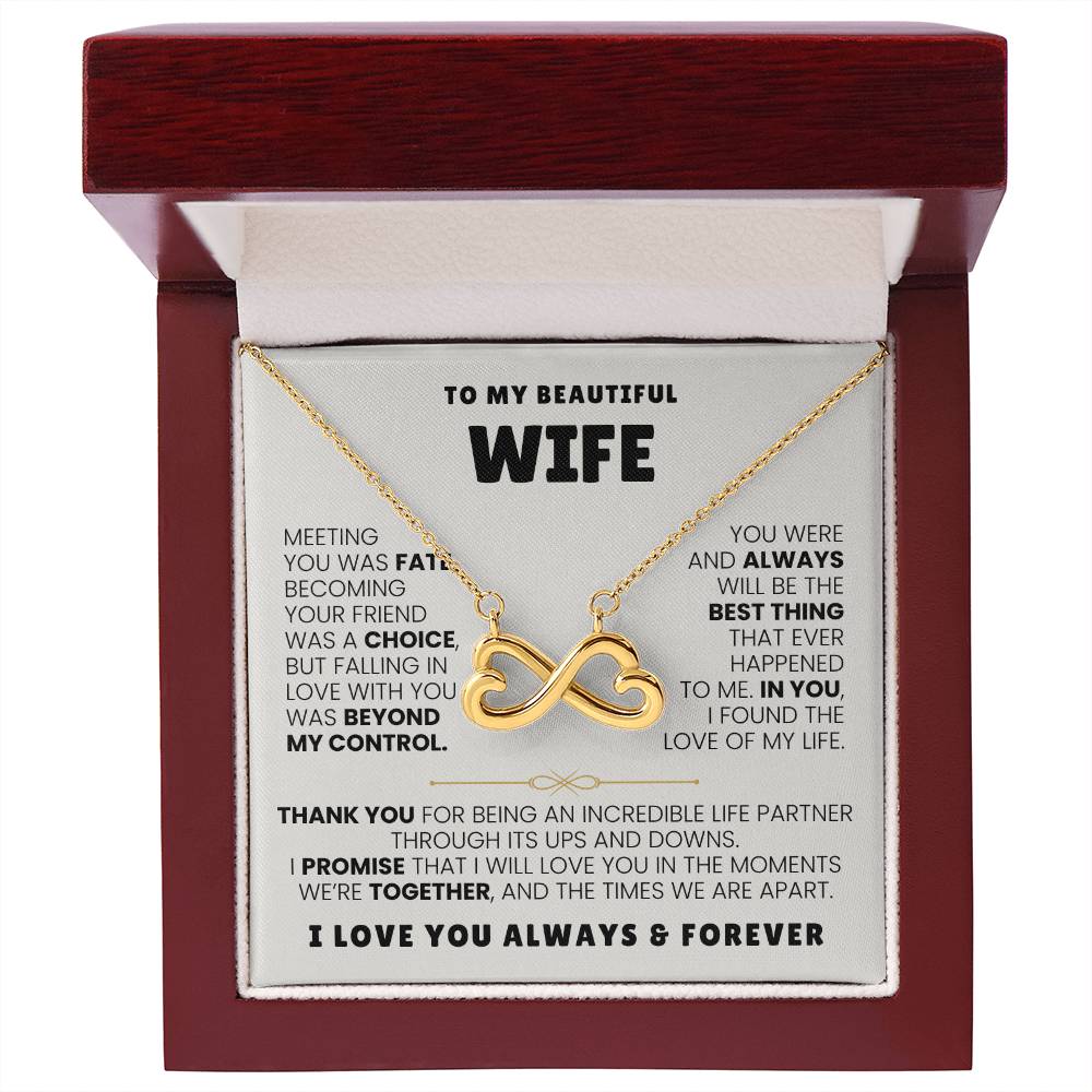 Meaningful Gift for Wife - Heartfelt Jewelry from Husband for Birthday, Anniversary, Valentine’s Day, Christmas - Endless Love Necklace