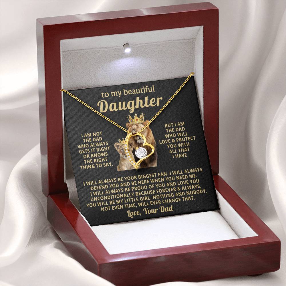 To My Daughter - I am not the dad who always gets it right - Daughter Gift from Dad - Forever Love Necklace