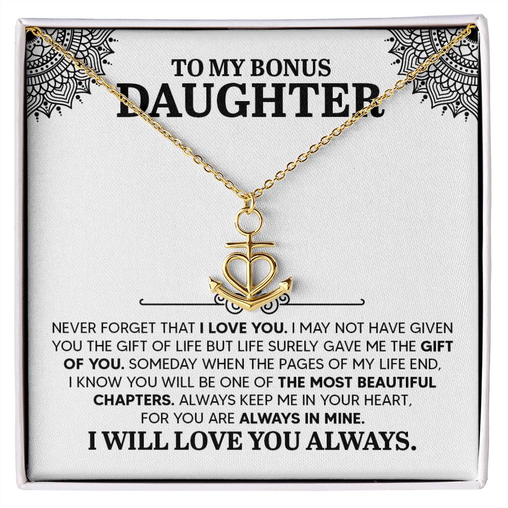 To My Daughter Necklace – Holiday Gift for Daughter Graduation – Anchor Pendant Necklace