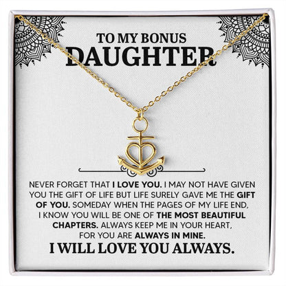 To My Daughter Necklace – Holiday Gift for Daughter Graduation – Anchor Pendant Necklace