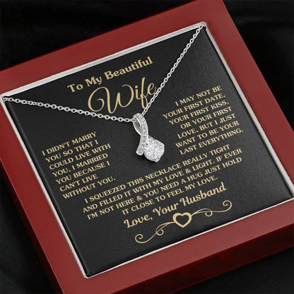 To My Beautiful Wife Necklace - Romantic Husband to Wife Jewelry for Birthday, Valentine’s Day & Special Celebrations - Alluring Beauty Necklace