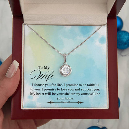 To My Wife Necklace - Special Romantic Jewelry Gift from Husband for Valentine’s Day, Birthday & More - Eternal Hope Necklace