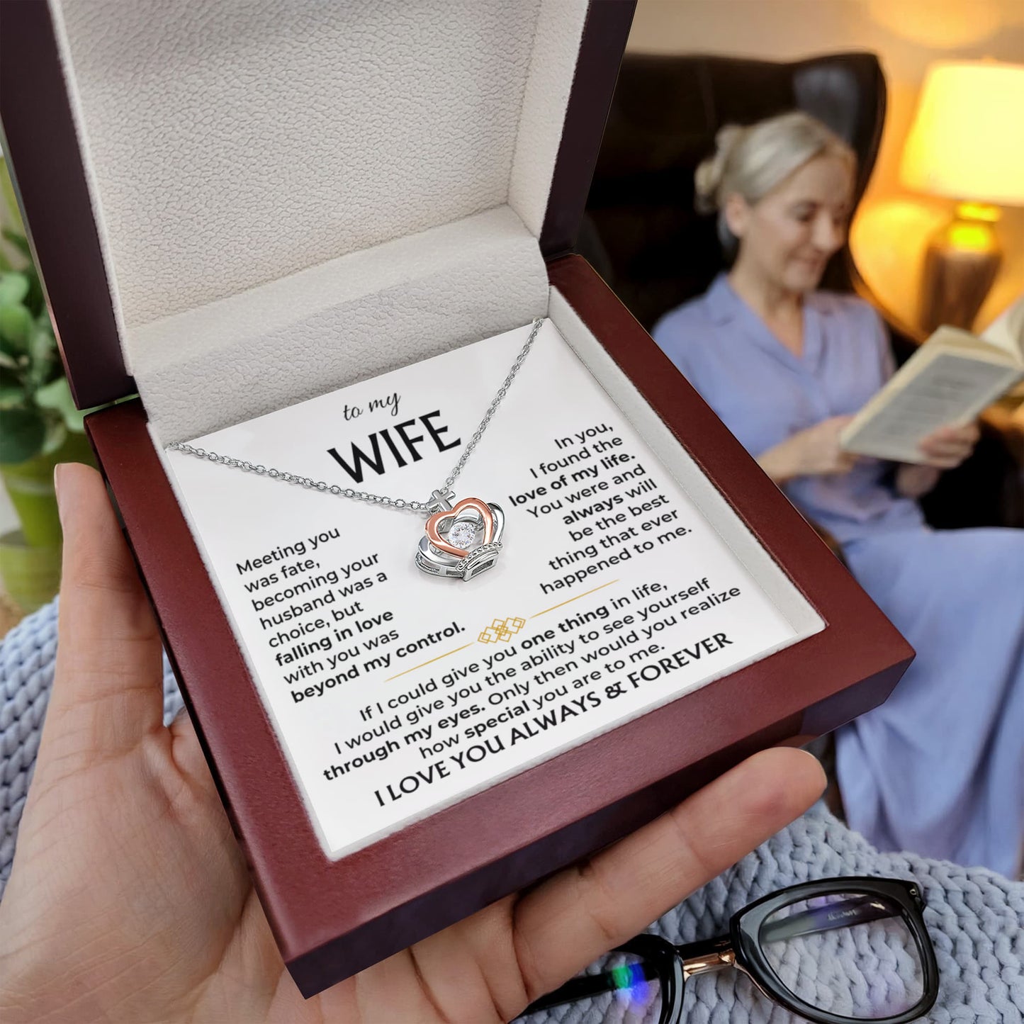 Love Gift for Wife from Husband - Sentimental Jewelry for Valentine’s Day, Anniversary, Birthday & Christmas - Crown Pendant Necklace