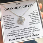 To My Granddaughter Necklace – Graduation Birthday Surprise Gift for Granddaughter – Love Knot Necklace