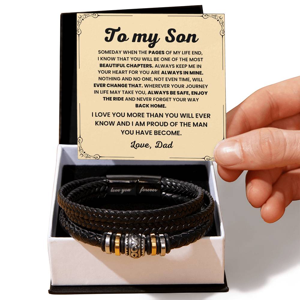 To My Son – Graduation, Christmas Jewelry from Dad – Love You Forever Bracelet