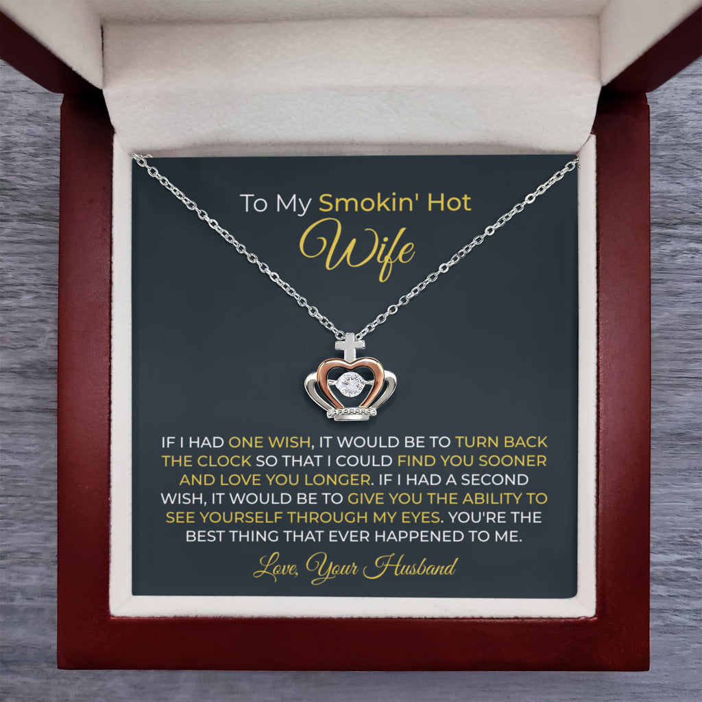 Best Gift for Wife from Husband - Emotional Love Jewelry for Birthday, Valentine’s Day, Anniversary & Christmas - Crown Pendant Necklace