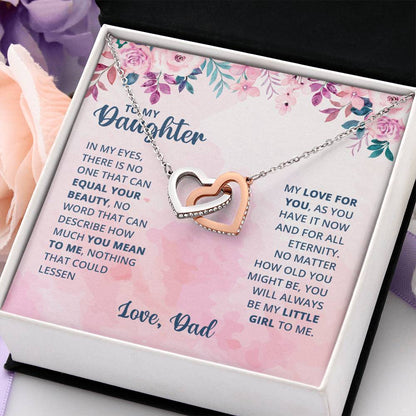 To My Daughter Necklace - Emotional Jewelry from Dad to Celebrate Love Every Day & Always - Interlocking Hearts Necklace