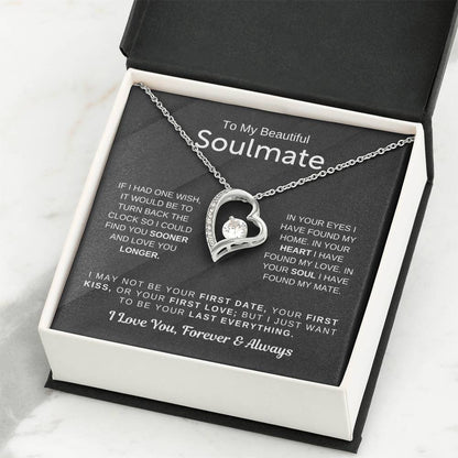 To My Beautiful Soulmate Necklace - Romantic Gift for Her for Christmas & Love Celebrations - Forever Love Necklace