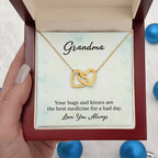 Gift for Grandma - Your Hugs and Kisses - Interlocking Hearts Necklace
