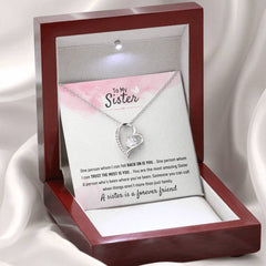 Elegant Sister Necklace With Heart Pendant, Jewelry Gift Of Connection, To My Sister, I love You