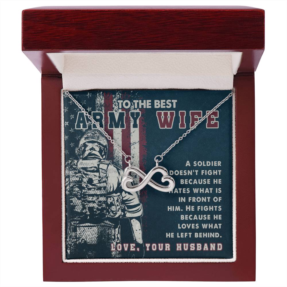 To My Army Wife Endless Love Necklace from Husband