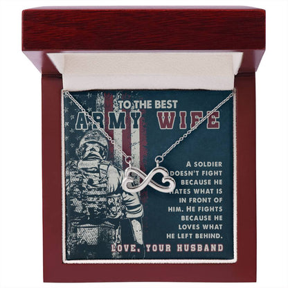 To My Army Wife Endless Love Necklace from Husband