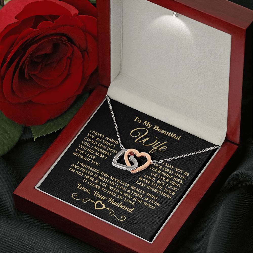 Best Romantic Gift for Wife - Jewelry from Husband - Interlocking Hearts Necklace