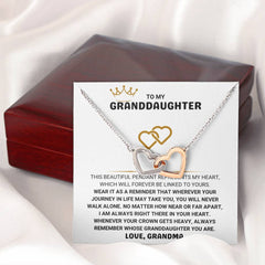Beautiful Necklace for Granddaughter, Jewelry Gift, Timeless Keepsake, Interlocking Hearts Necklace, To My Beautiful Granddaughter