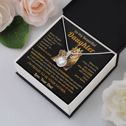 To My Beautiful Daughter Necklace - Gift for Daughter from Dad for Christmas, Graduation, Birthday & Valentine's Day - Eternal Hope Necklace