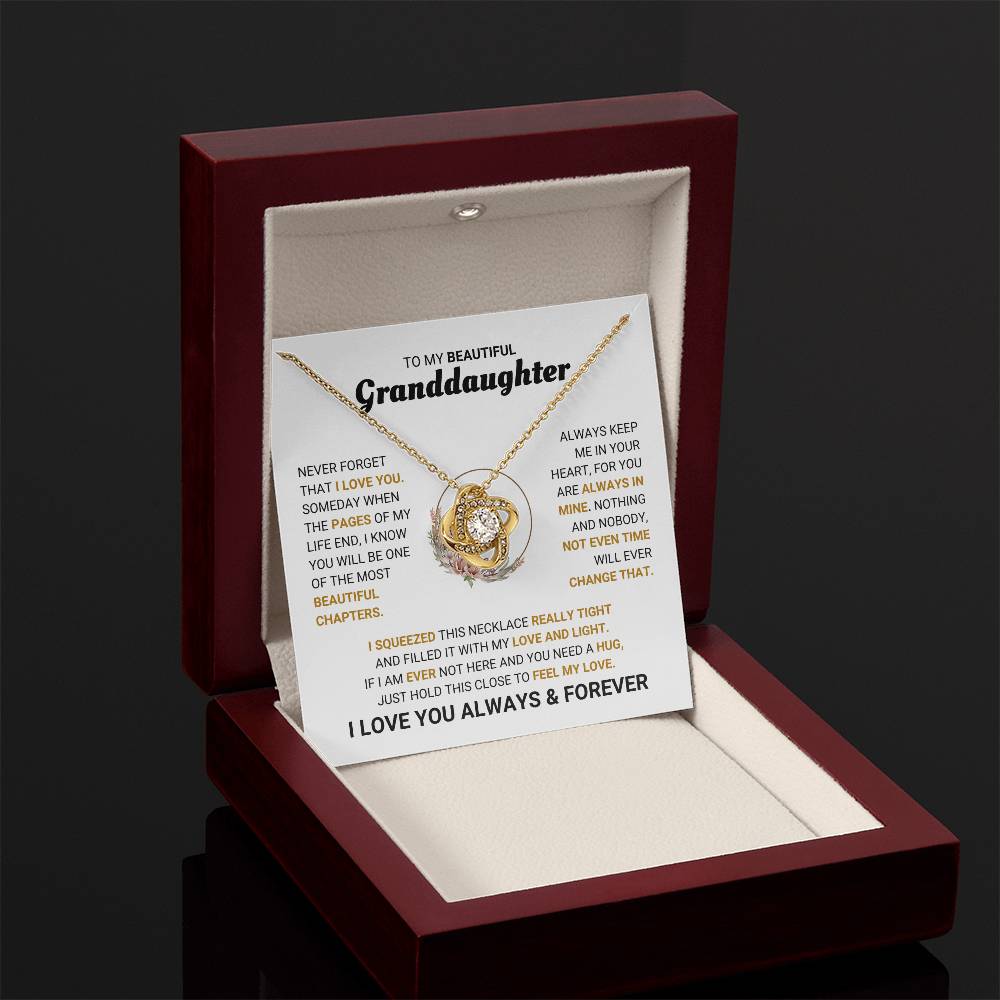 To My Granddaughter Necklace – Birthday & Graduation Gift Jewelry – Love Knot Necklace