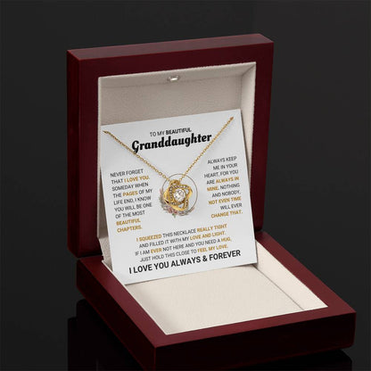 To My Granddaughter Necklace – Birthday & Graduation Gift Jewelry – Love Knot Necklace