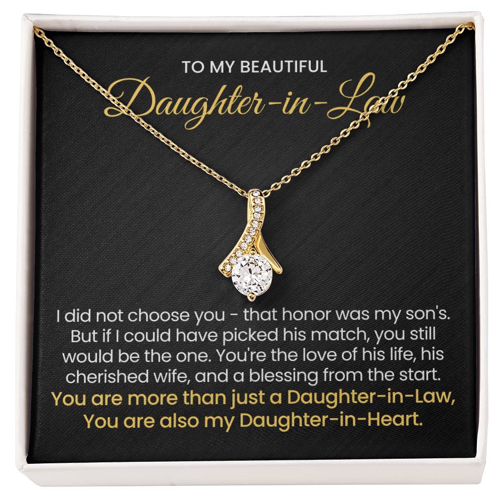 To My Daughter In Law - You are also my Daughter in heart - Alluring Beauty Necklace