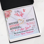 To My Beautiful Wife Necklace - Unforgettable Husband Gift, Emotional Jewelry for Anniversary & Valentine’s Day - Interlocking Hearts Necklace
