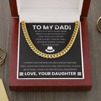Gift for Dad from Daughter - Place in your heart - Cuban Link Chain