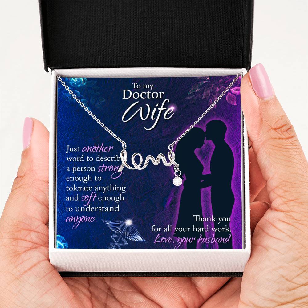 To My Doctor Wife Necklace Gift from Husband - Scripted Love Necklace