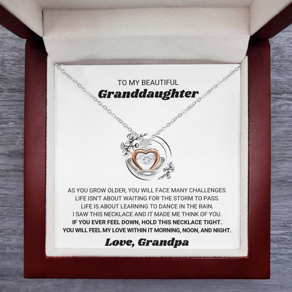 To My Granddaughter Necklace – Birthday Graduation Necklace Gift for Granddaughter – Crown Pendant Necklace