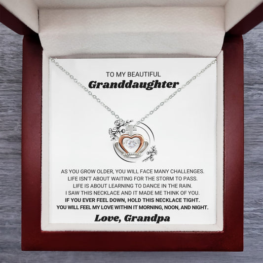 To My Granddaughter Necklace – Birthday Graduation Necklace Gift for Granddaughter – Crown Pendant Necklace
