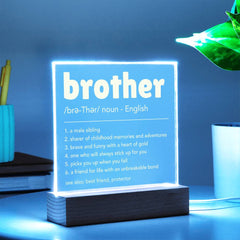 Brother Gift Acrylic Night Light, Sentimental Keepsake for Sibling Love, To My Brother
