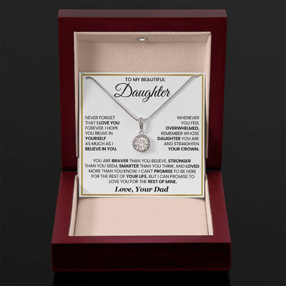 To My Daughter Necklace Gift from Dad for Birthday, Graduation, Christmas & Valentine's Day - Eternal Hope Necklace