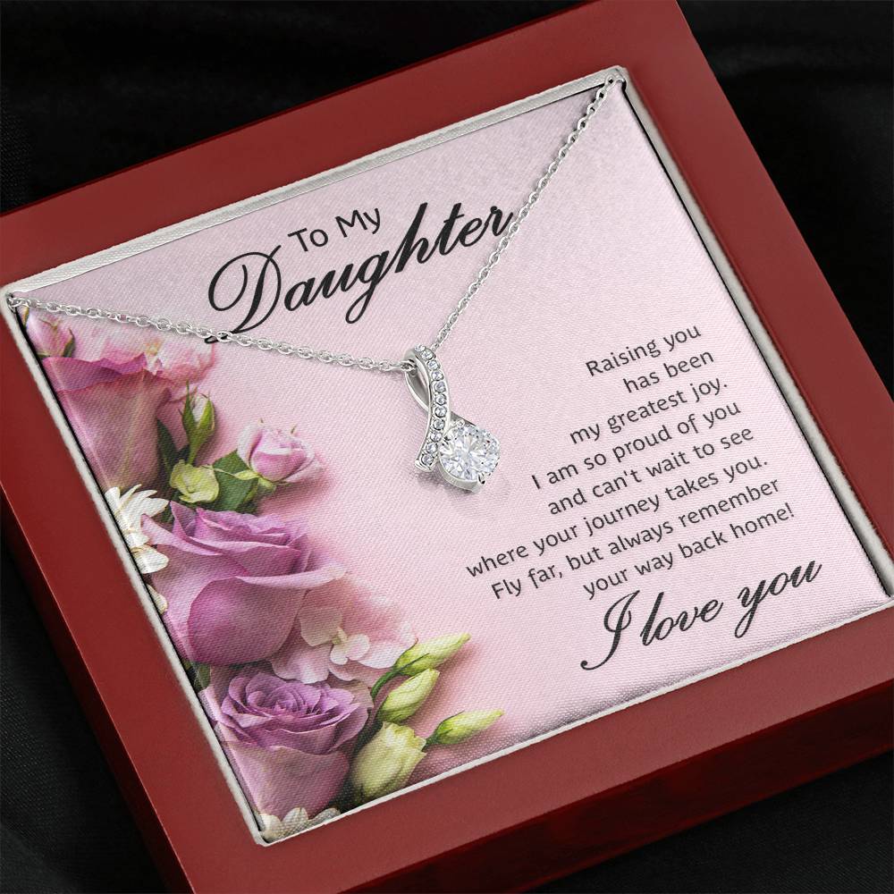 To My Daughter Necklace – Perfect Daughter Gift for Graduation & Birthday – Alluring Beauty Necklace