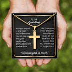 To Our Grandson - We love you so much - Gift for Grandson from Grandpa - Artisan Cross Necklace