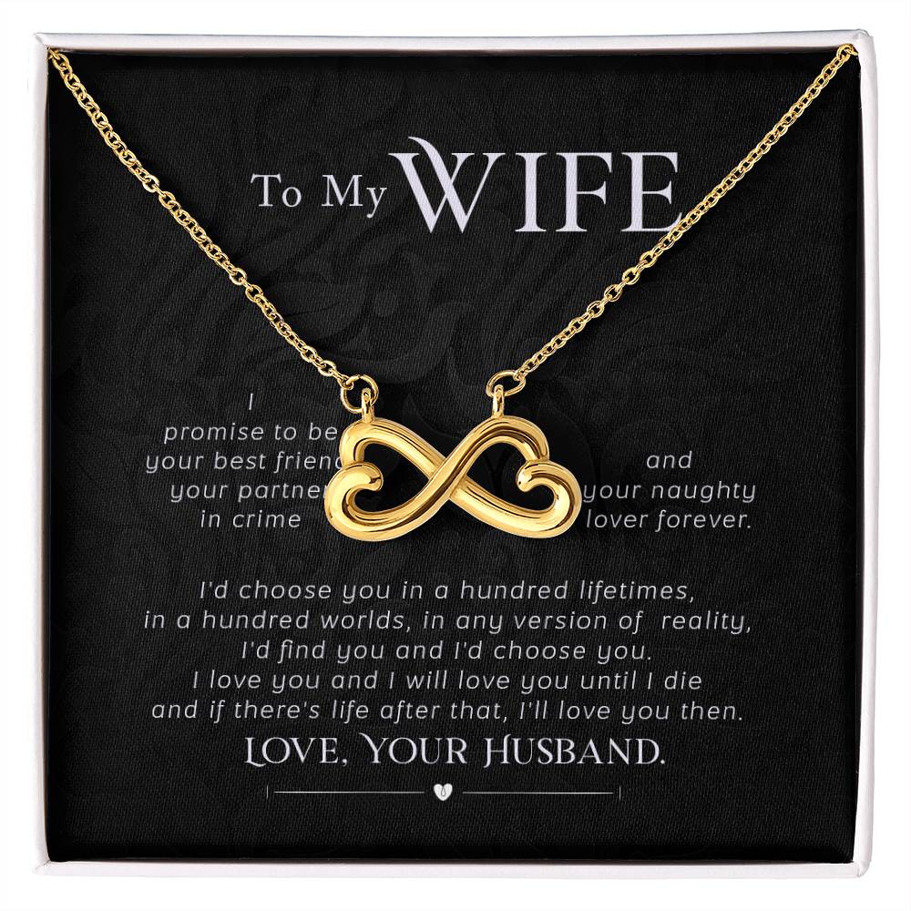 To My Wife Necklace - Romantic Everyday Jewelry Gift from Husband for Birthday, Valentine’s Day & Just Because - Endless Love Necklace