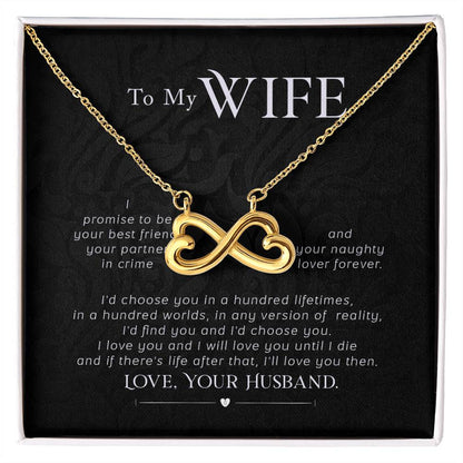 To My Wife Necklace - Romantic Everyday Jewelry Gift from Husband for Birthday, Valentine’s Day & Just Because - Endless Love Necklace