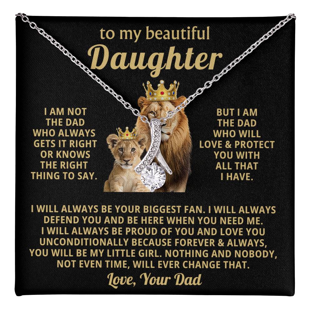To My Daughter Necklace - Holiday Gift for Daughter from Dad - Alluring Beauty Necklace